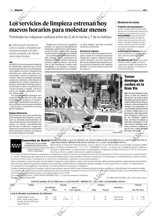 ABC MADRID 22-12-2003 página 38