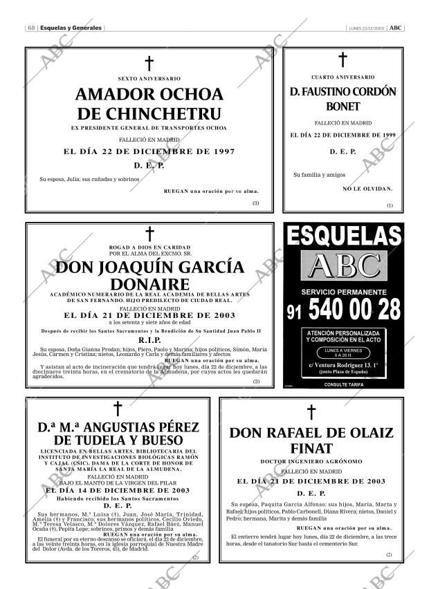 ABC MADRID 22-12-2003 página 68