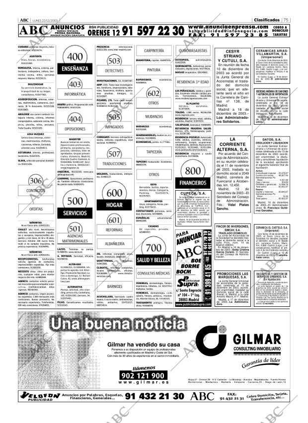 ABC MADRID 22-12-2003 página 75