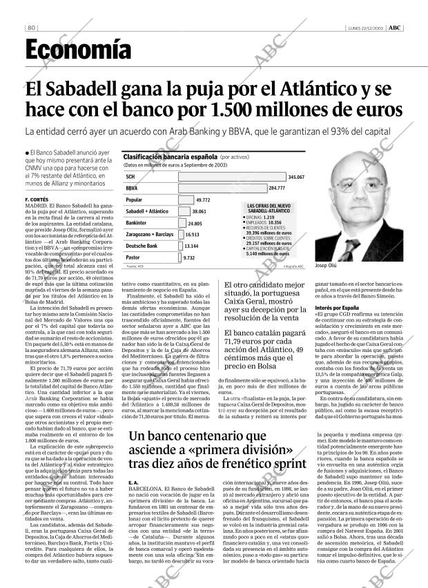 ABC MADRID 22-12-2003 página 80