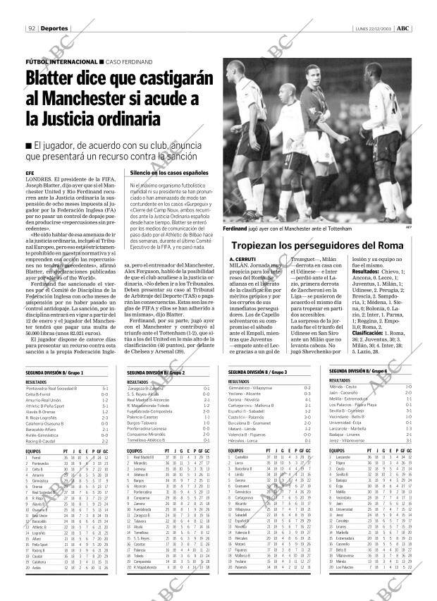 ABC MADRID 22-12-2003 página 92