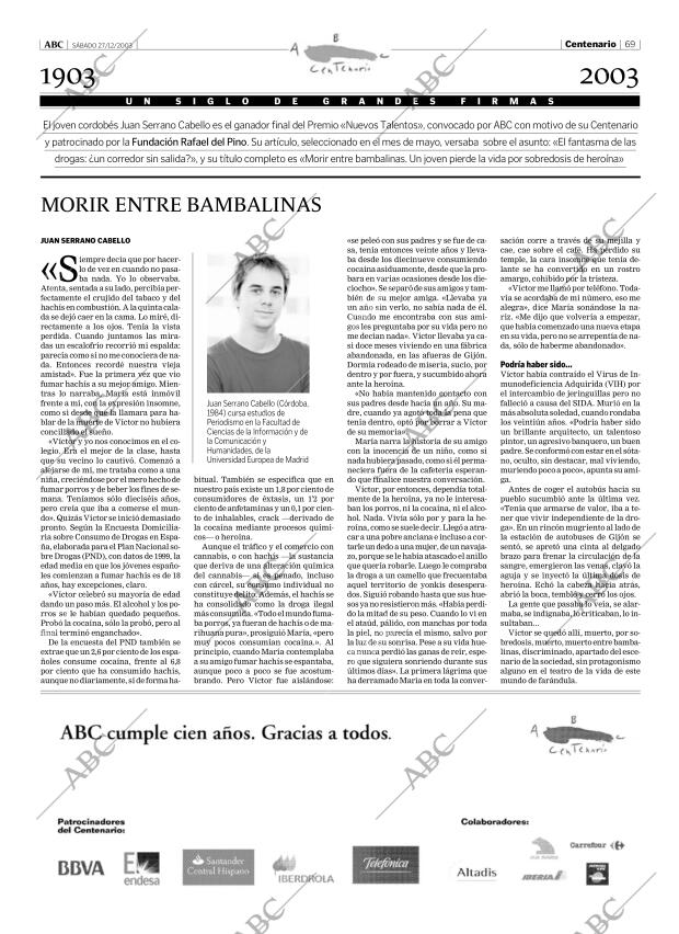 ABC MADRID 27-12-2003 página 69