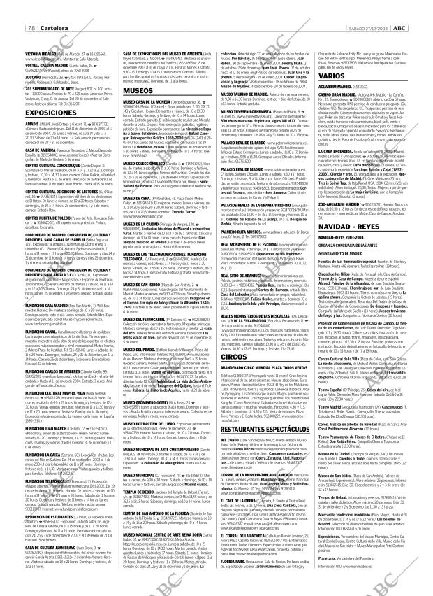 ABC MADRID 27-12-2003 página 78