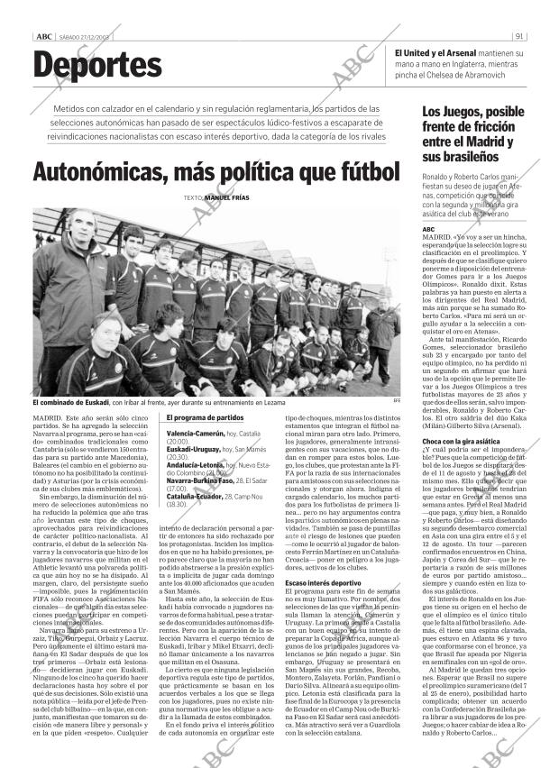 ABC MADRID 27-12-2003 página 91