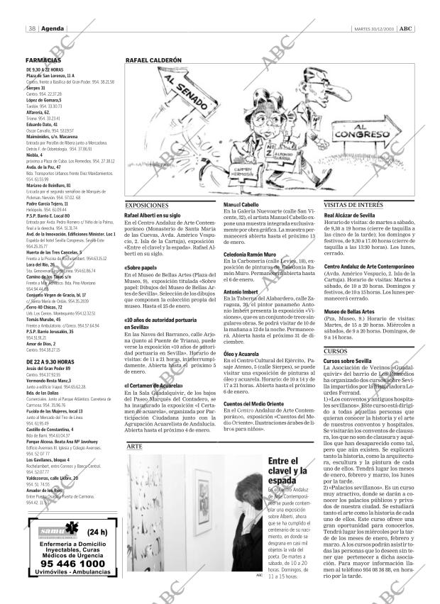 ABC SEVILLA 30-12-2003 página 38