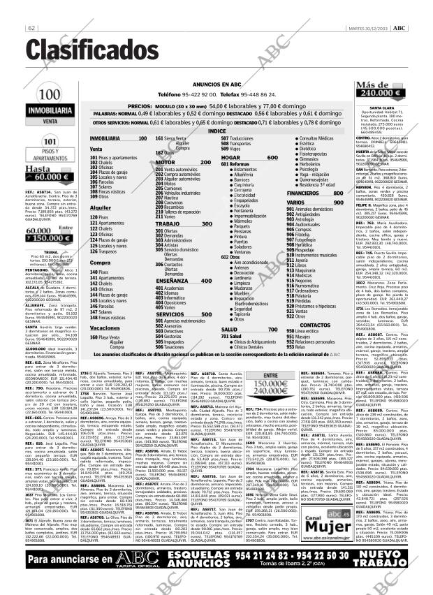 ABC SEVILLA 30-12-2003 página 62