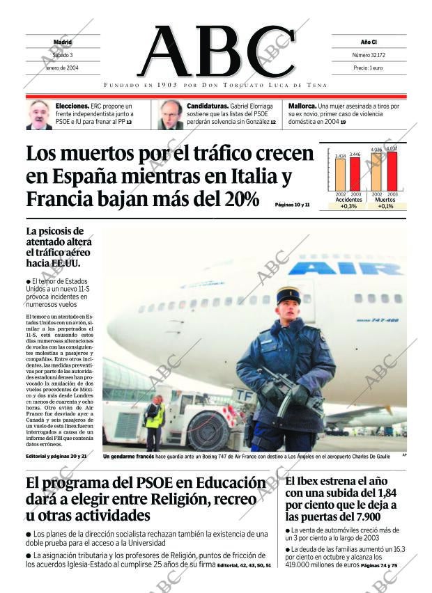 ABC MADRID 03-01-2004 página 1
