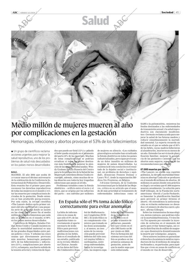 ABC MADRID 03-01-2004 página 45