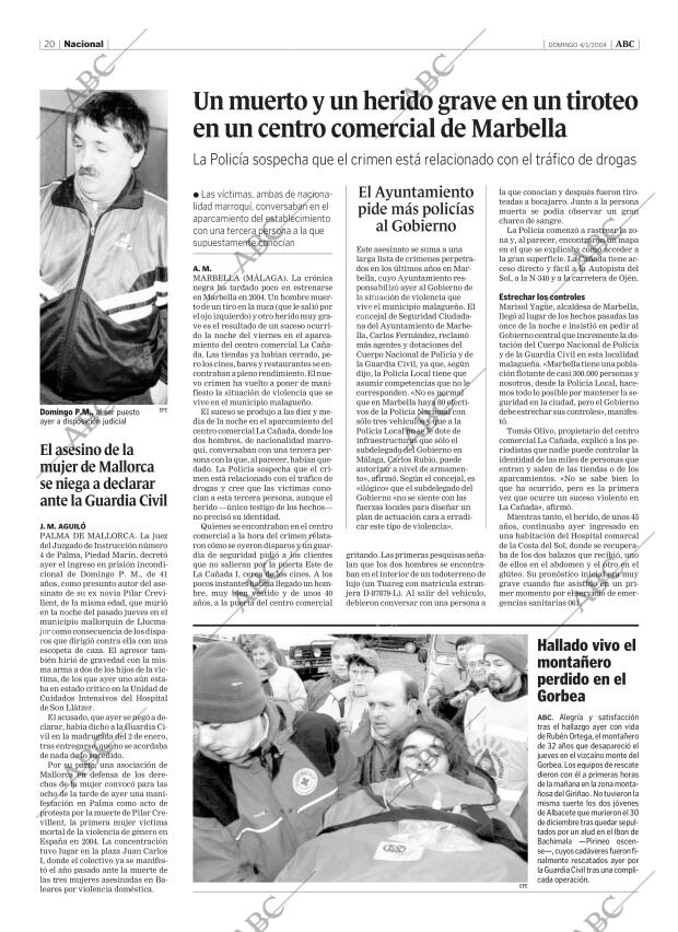 ABC MADRID 04-01-2004 página 20