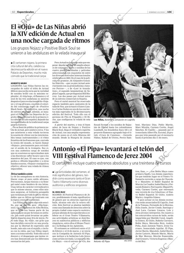 ABC MADRID 04-01-2004 página 68