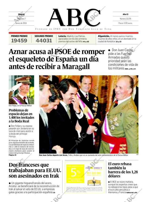 ABC MADRID 07-01-2004 página 1