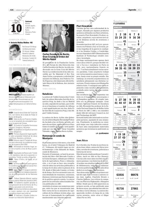 ABC MADRID 10-01-2004 página 43