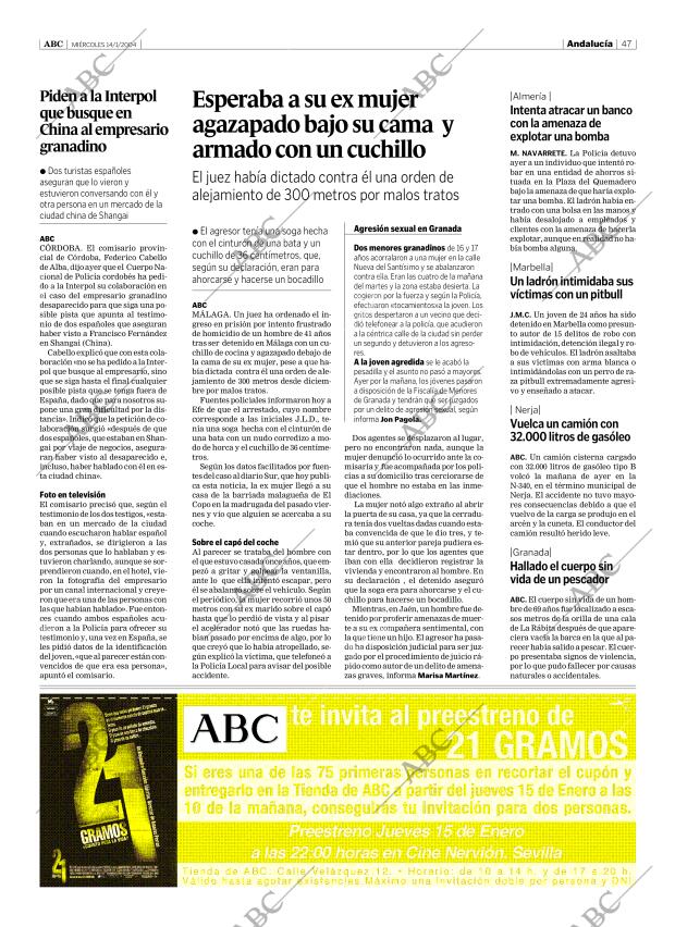 ABC SEVILLA 14-01-2004 página 47