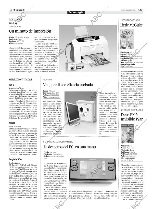 ABC MADRID 28-01-2004 página 58