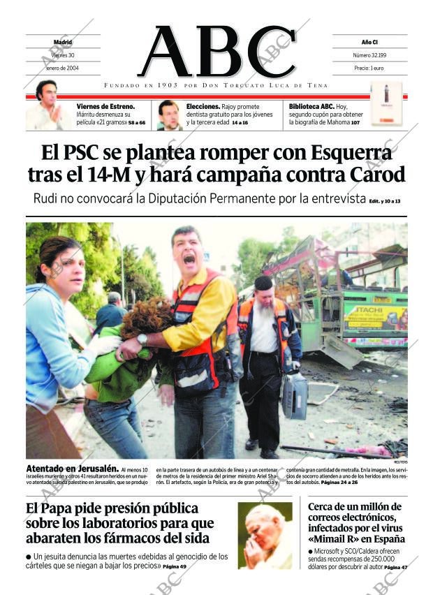 ABC MADRID 30-01-2004 página 1