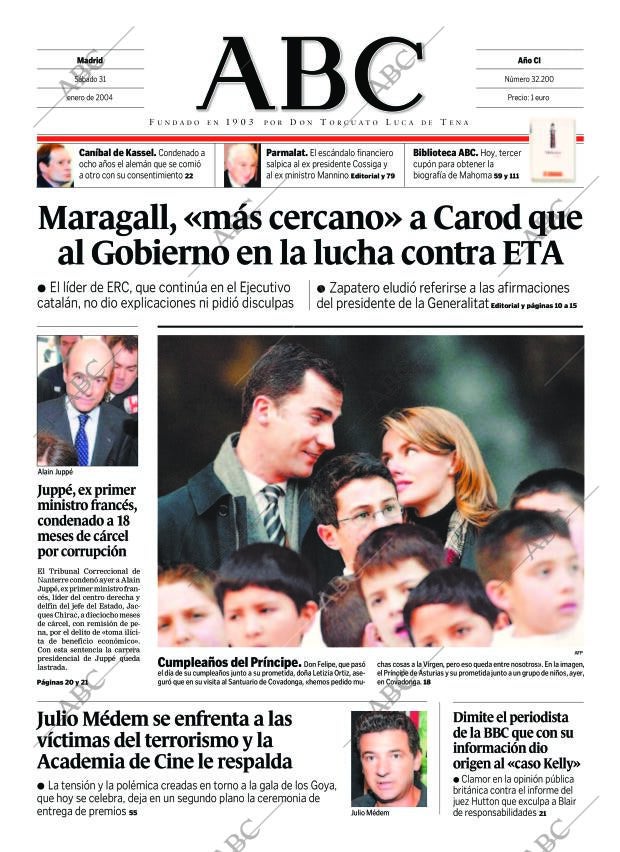 ABC MADRID 31-01-2004 página 1