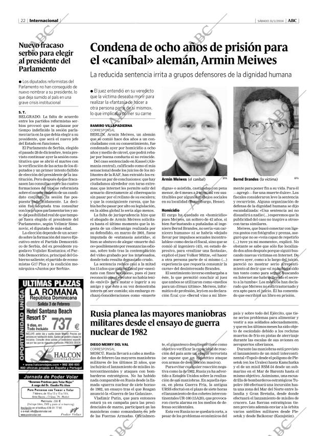 ABC MADRID 31-01-2004 página 22