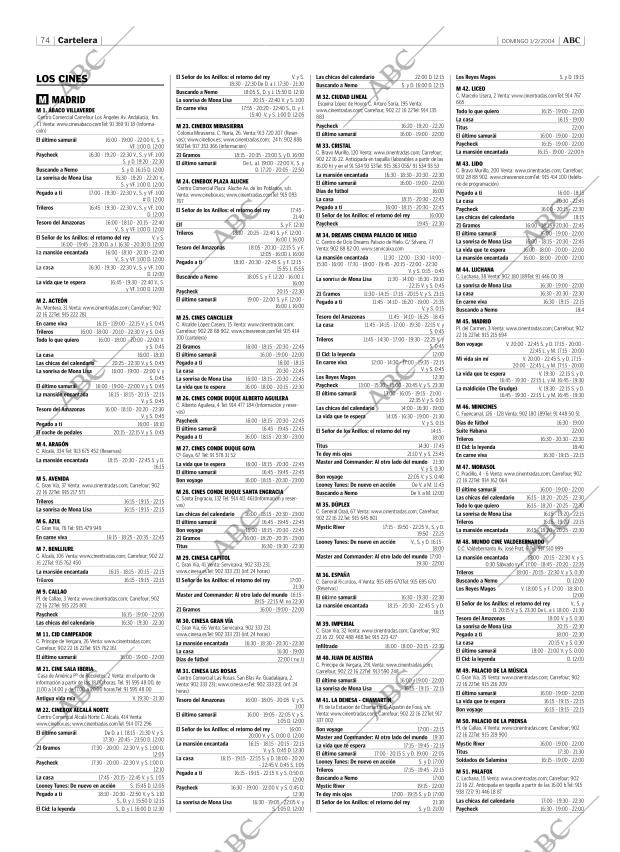ABC MADRID 01-02-2004 página 74