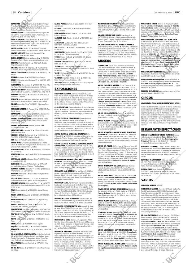 ABC MADRID 01-02-2004 página 80