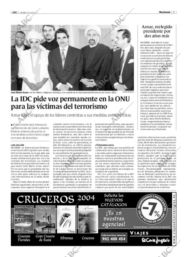 ABC MADRID 13-02-2004 página 17