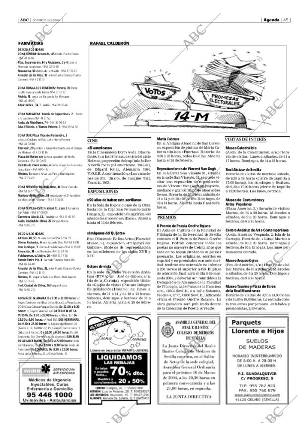 ABC SEVILLA 15-02-2004 página 45