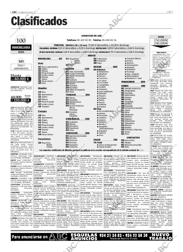 ABC SEVILLA 16-02-2004 página 63