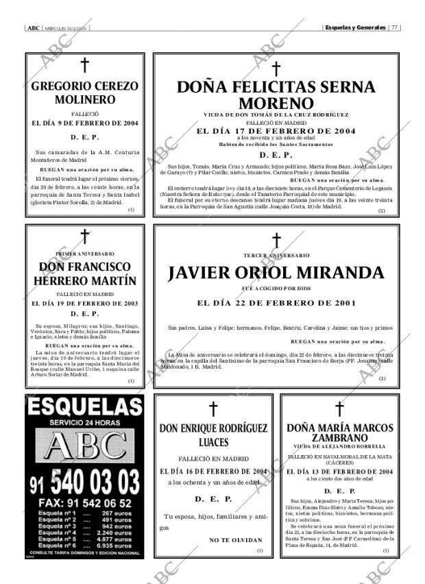 ABC MADRID 18-02-2004 página 77