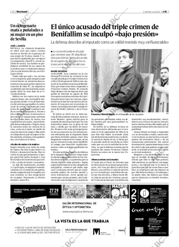 ABC MADRID 24-02-2004 página 22