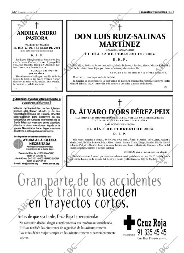 ABC MADRID 24-02-2004 página 65