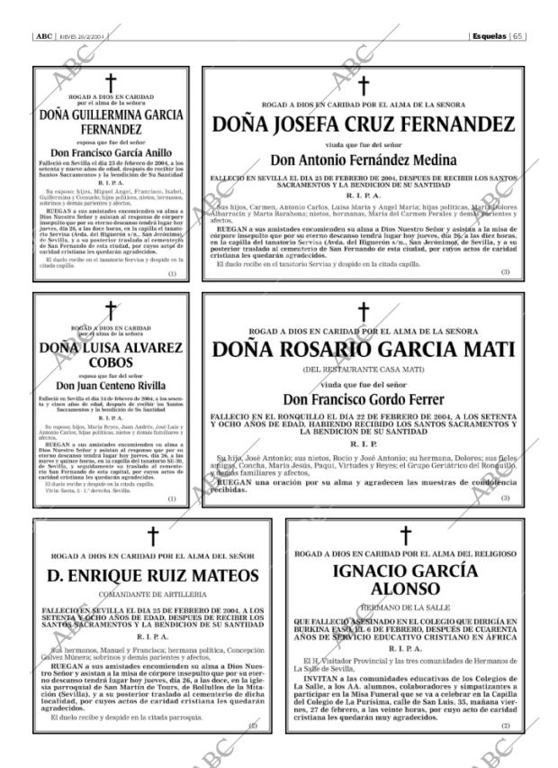 ABC SEVILLA 26-02-2004 página 65