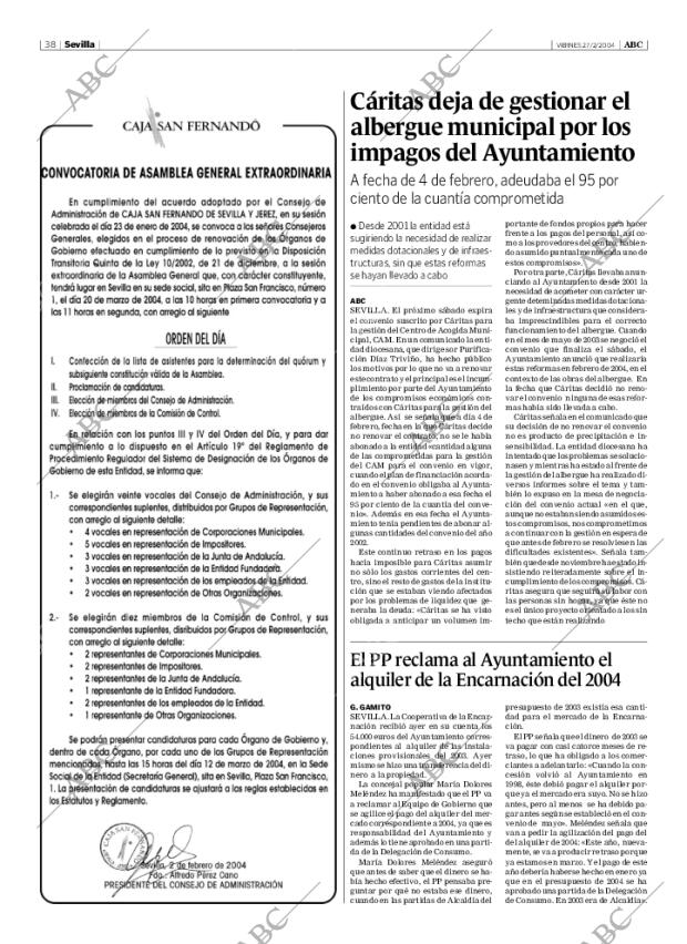 ABC SEVILLA 27-02-2004 página 38