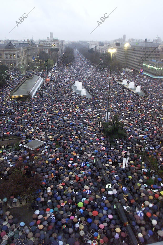 manifestación por las Calles de Madrid tras el atentado de ayer foto Jaime...