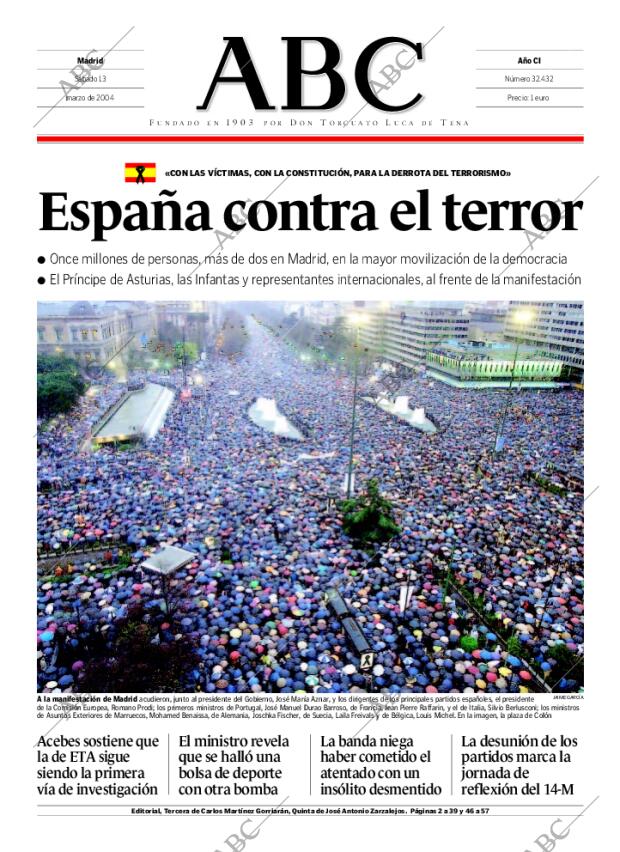 ABC MADRID 13-03-2004 página 1