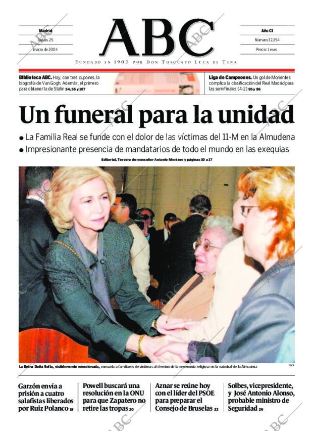 ABC MADRID 25-03-2004 página 1