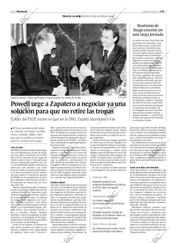 ABC MADRID 25-03-2004 página 20
