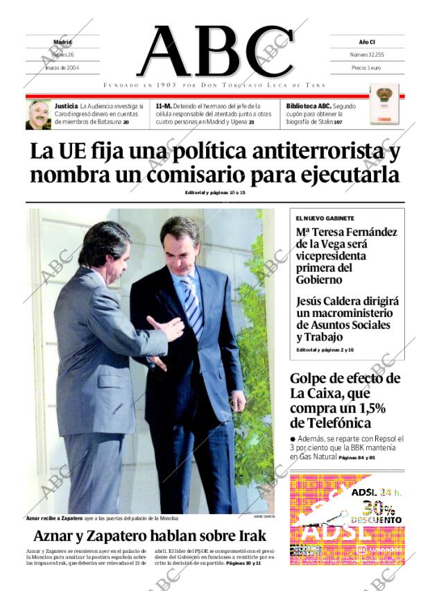 ABC MADRID 26-03-2004 página 1