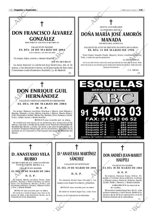 ABC MADRID 31-03-2004 página 68