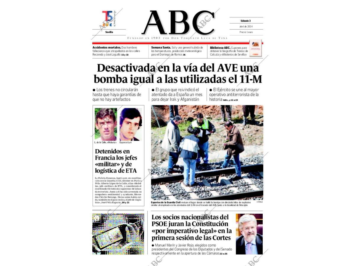 ABC SEVILLA 03-04-2004,portada