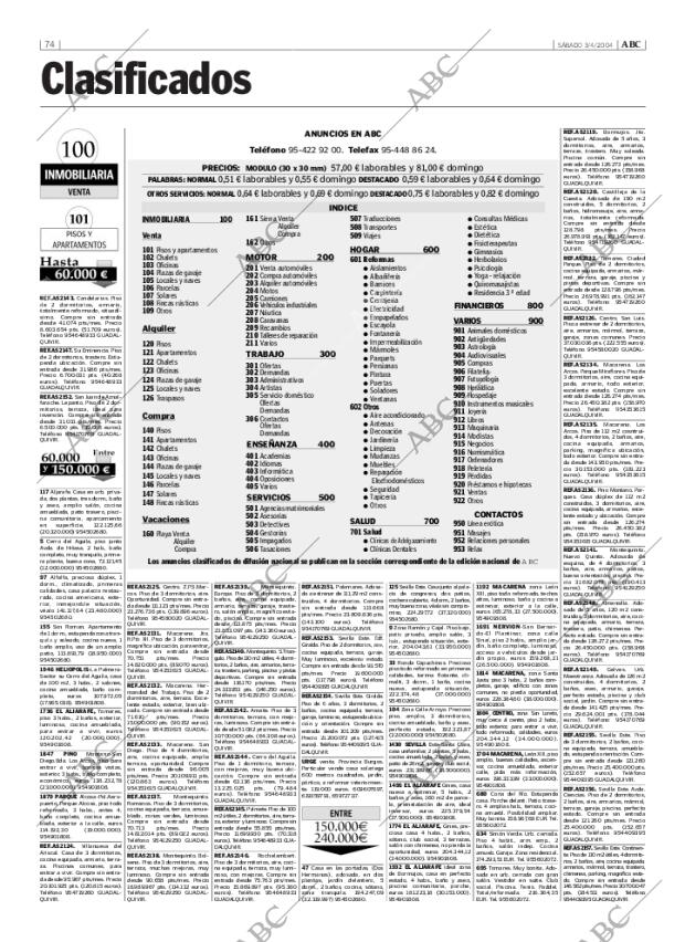 ABC SEVILLA 03-04-2004 página 74
