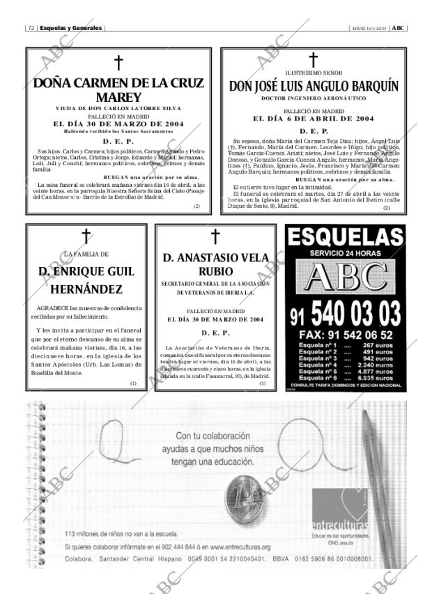 ABC MADRID 15-04-2004 página 72