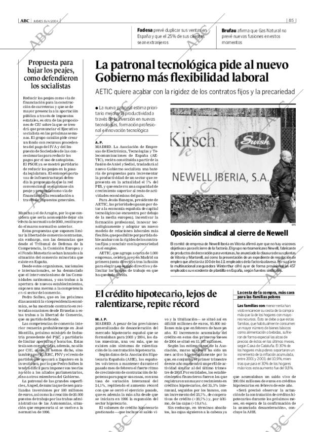 ABC MADRID 15-04-2004 página 85