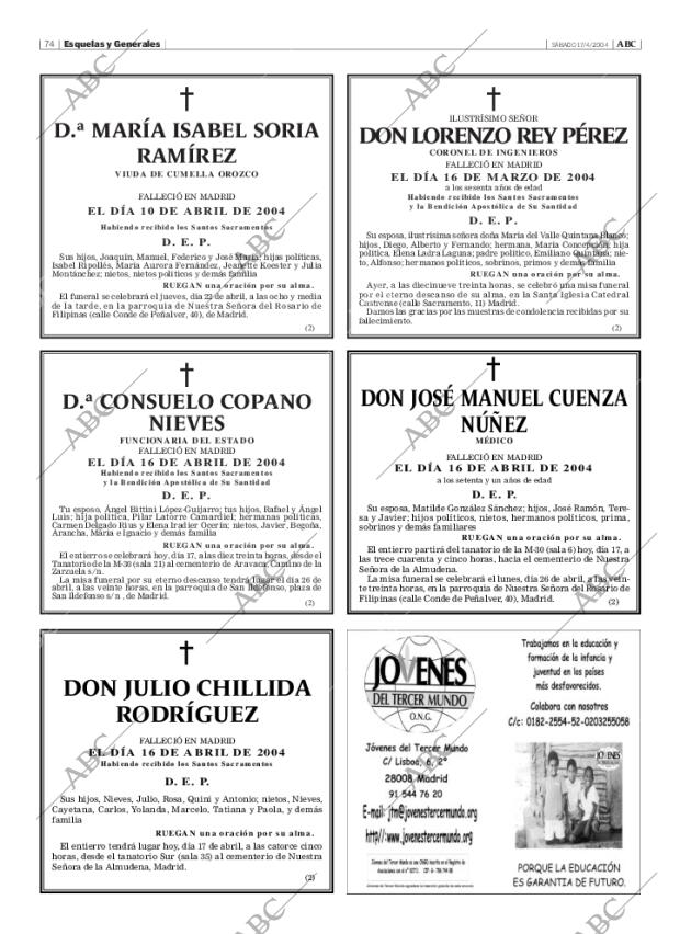 ABC MADRID 17-04-2004 página 74