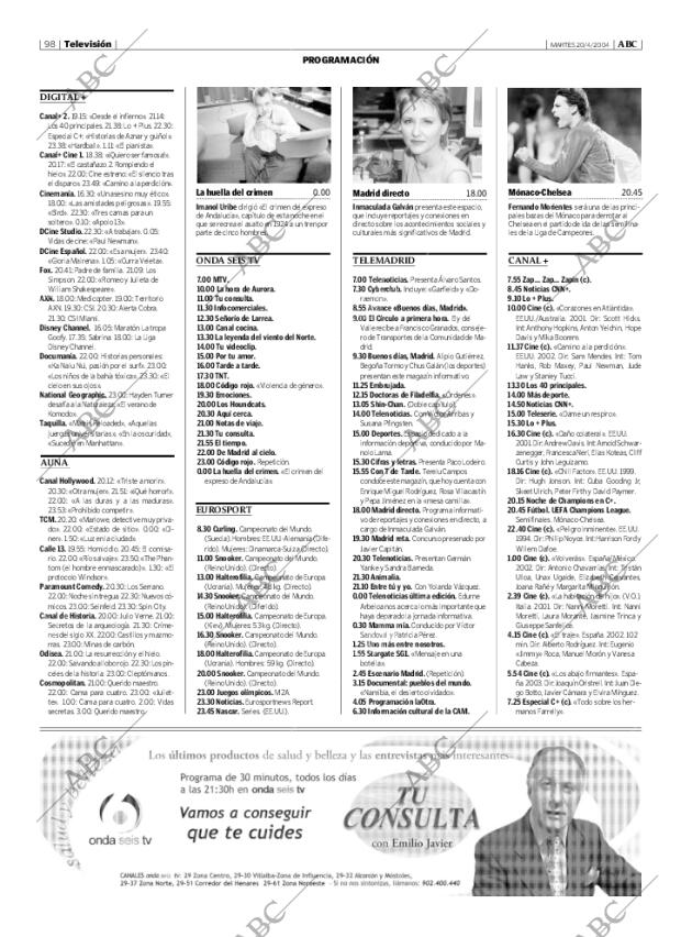 ABC MADRID 20-04-2004 página 98