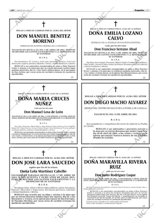 ABC SEVILLA 20-04-2004 página 63