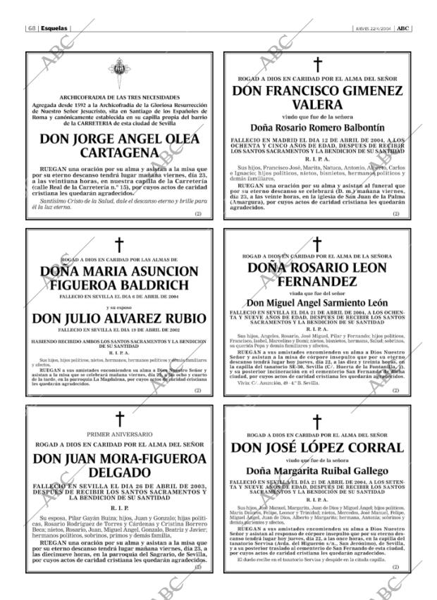 ABC SEVILLA 22-04-2004 página 68