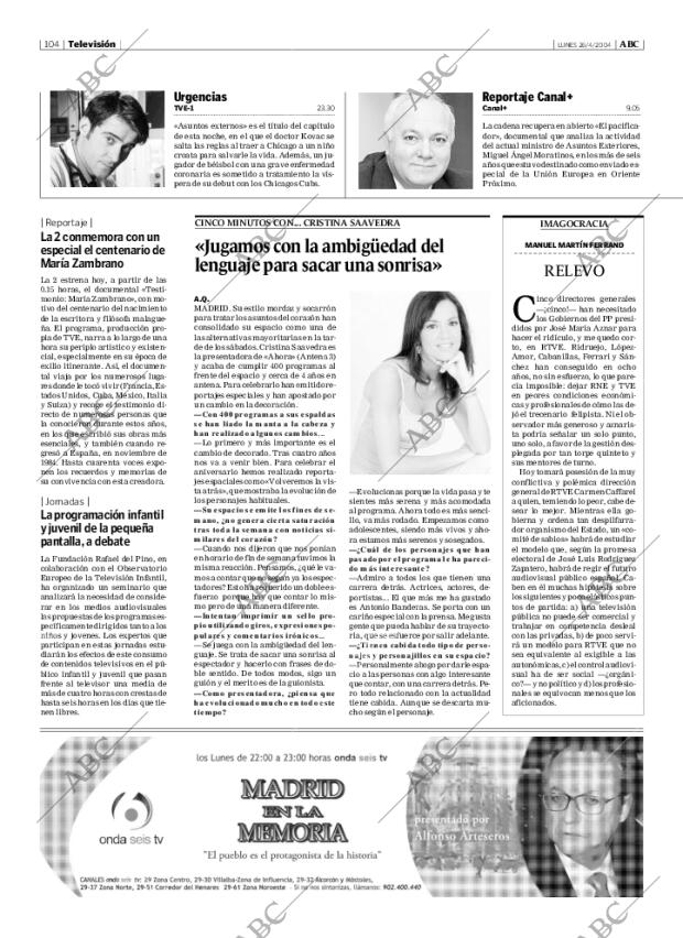 ABC MADRID 26-04-2004 página 104