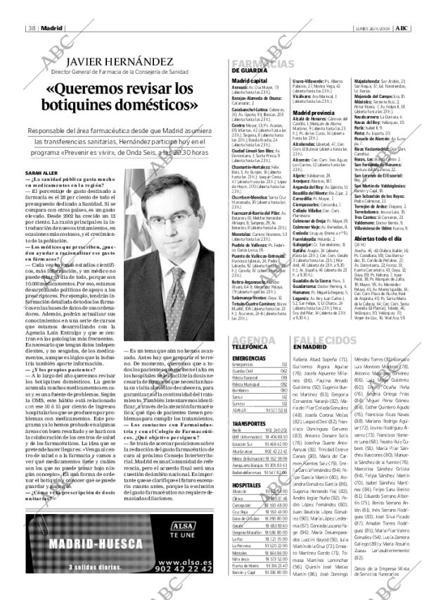 ABC MADRID 26-04-2004 página 38