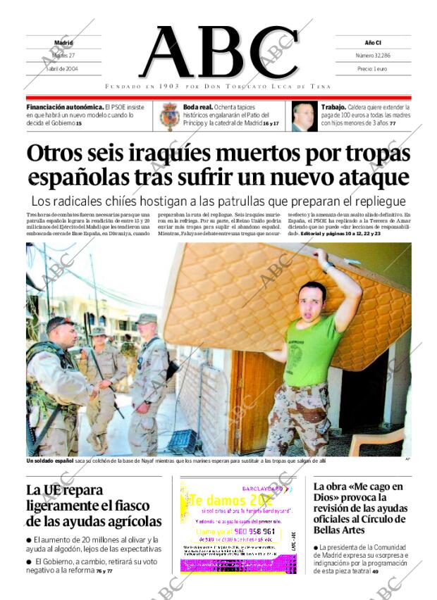 ABC MADRID 27-04-2004 página 1