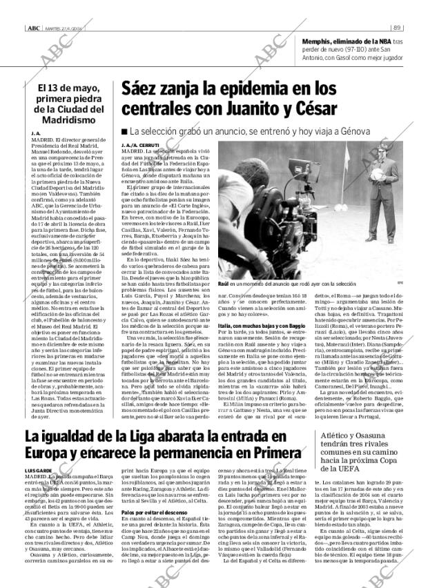 ABC MADRID 27-04-2004 página 89