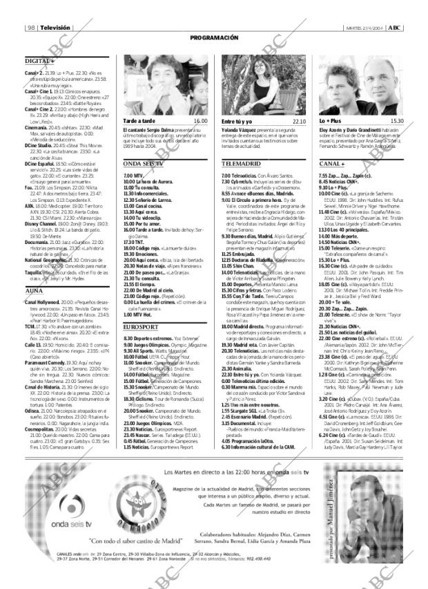 ABC MADRID 27-04-2004 página 98